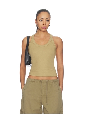 Rag & Bone The Essential Rib Wide String Tank in Brown. Size L. Also in XXS, XS, S, M, XL.