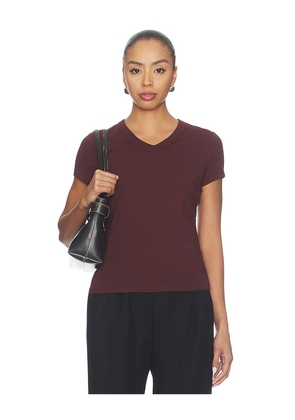 Veronica Beard Devin V-neck Tee in Brown. Size L. Also in XS, S, M.
