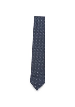 Emporio Armani geometric-pattern silk tie - Blue