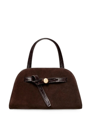 Tory Burch croc-effect suede tote bag - Brown