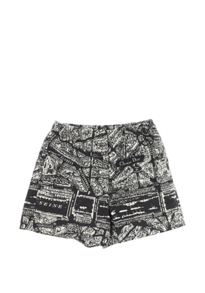 Christian Dior Pre-Owned 2010s Plan de Paris-print button-fly shorts - Black