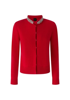 PINKO embellished-collar cardigan - Red