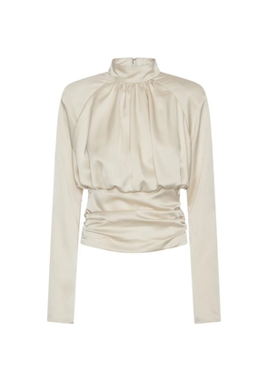 ROTATE BIRGER CHRISTENSEN LS ruched top white - Neutrals