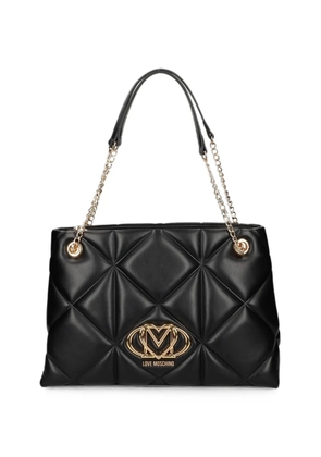 Love Moschino logo-plaque shoulder bag - Black