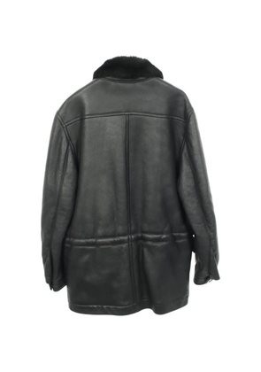 Hermès Pre-Owned 2000s mouton lamb leather coat - Black