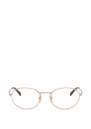 Prada Eyewear logo-plaque oval-frame glasses - Gold