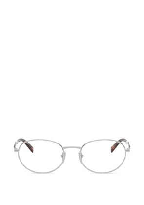 Prada Eyewear logo-plaque oval-frame glasses - Silver