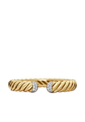 David Yurman 18kt yellow gold Sculpted Cable diamond cuff (10mm)