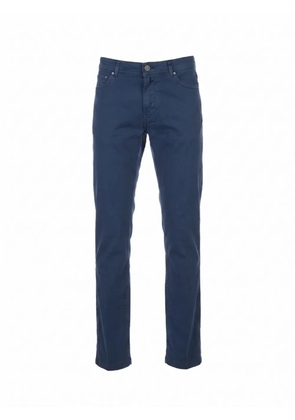 Kiton logo-patch trousers - Blue