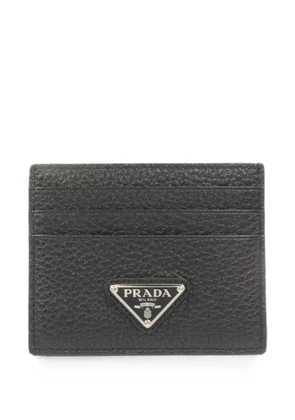 Prada Pre-Owned triangle logo card holder - Black