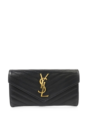 Saint Laurent Pre-Owned YSL-plaque wallet - Black