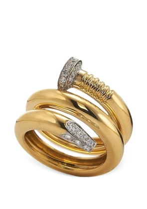 David Webb diamond nail ring - Gold