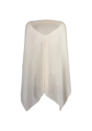 MINNIE ROSE Ruana cashmere poncho - White