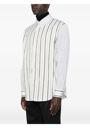 Saint Laurent vertical-stripe long-sleeve shirt - White