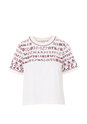 Sea embroidered knit T-shirt - White