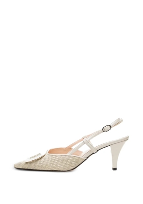 Poche Paris buckle-detail textured-finish sandals - Neutrals