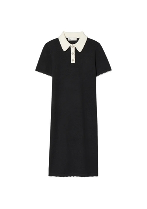 Tory Burch wool scalloped polo dress - Black