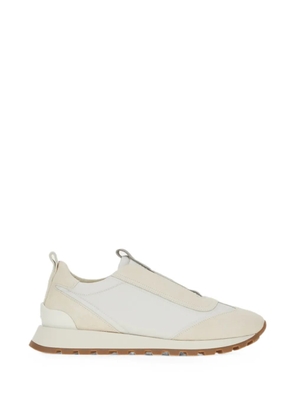 Brunello Cucinelli suede-panelled sneakers - White