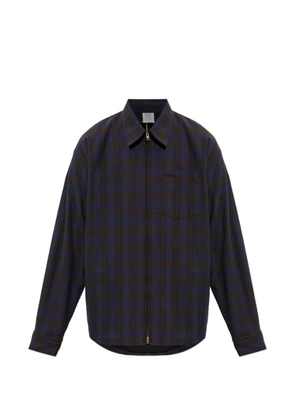 VETEMENTS check-pattern zip-up shirt jacket - Black