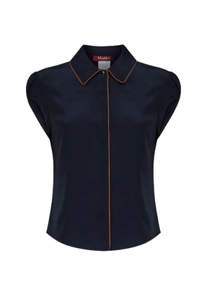 Max Mara piping-detail silk shirt - Blue