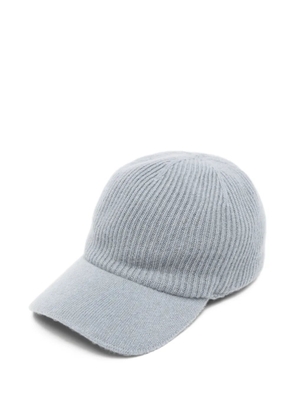 Eleventy ribbed-knit cashmere baseball cap - Blue
