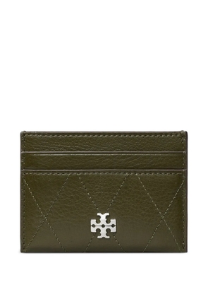 Tory Burch CHARLIE quilted logo-plaque cardholder - Green