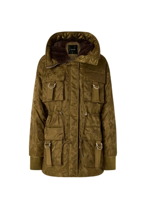 PINKO camouflage-print hooded coat - Green
