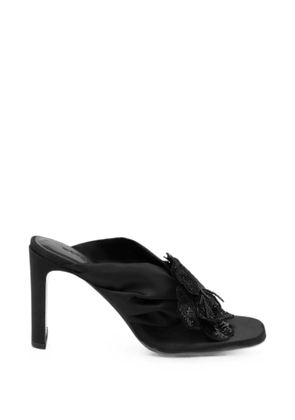 ROTATE BIRGER CHRISTENSEN satin-tongue flower sandals black