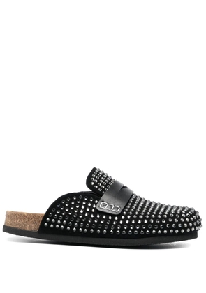 JW Anderson crystal-embellished leather mules - Black
