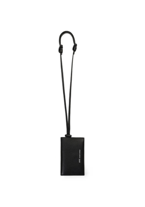 AMI Paris Etienne strap taurillon-leather envelope card holder - Black