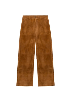 Simkhai Bates suede straight-leg trousers - Brown