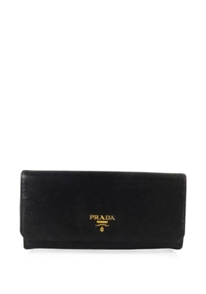 Prada Pre-Owned logo-plaque wallet - Black