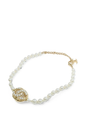 CHANEL Pre-Owned CC faux pearl necklace - Gold