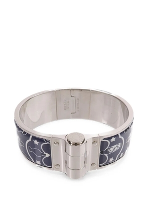 Hermès Pre-Owned Charniere enamel bangle bracelet - Silver