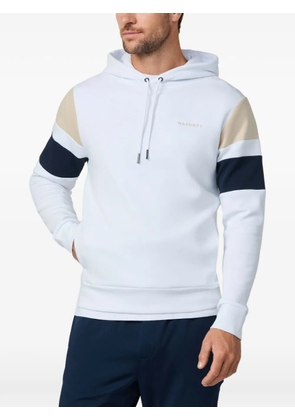 Hackett London Resort stripe-detail drawstring hoodie - White
