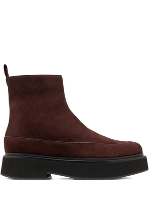 NEOUS 50mm Buna platform zip ankle boots - Brown