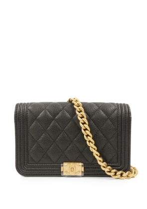 CHANEL Pre-Owned Boy diamond-quilted mini bag - Black