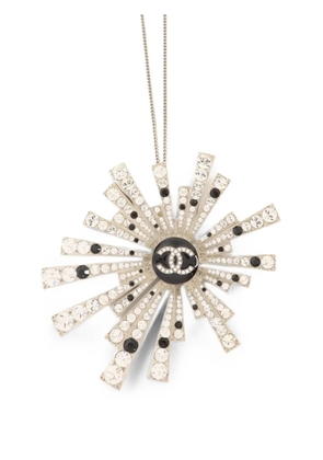 CHANEL Pre-Owned crystal CC necklace - Silver