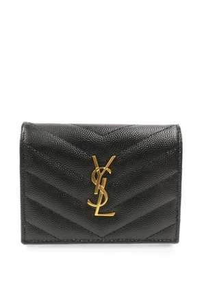 Saint Laurent Pre-Owned Cassandre quilted wallet - Black