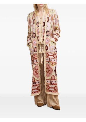 Hayley Menzies Soraya fringed duster cardigan - Neutrals