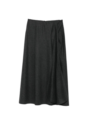 Giorgio Armani asymmetric draped midi skirt - Grey