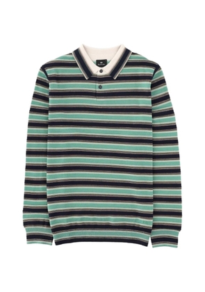 Paul Smith striped merino-wool polo shirt - Green