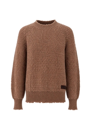 DSQUARED2 waffle-knit distressed-effect sweater - Brown