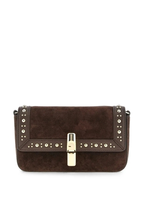 Furla stud-embellished suede tote bag - Brown