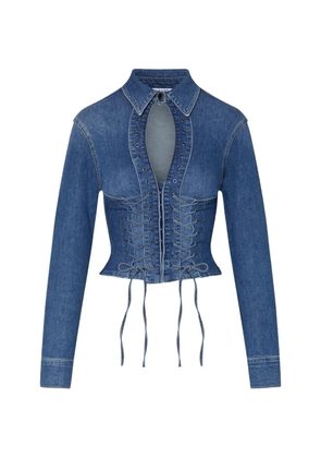 LIU JO lace-up denim jacket - Blue