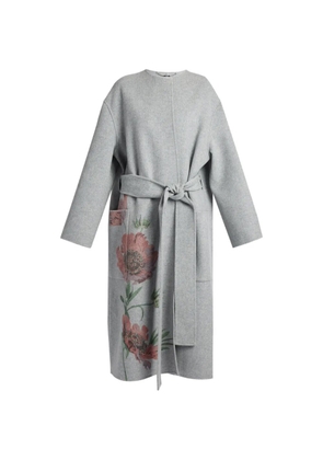 ERDEM floral-print belted coat - Grey