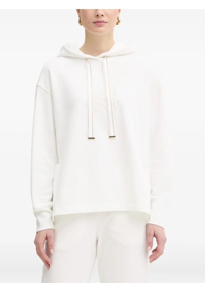 LUISA SPAGNOLI Bravata drawstring embroidered hoodie - White