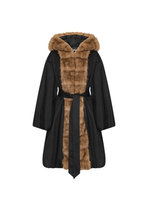 ROTATE BIRGER CHRISTENSEN faux-fur collar coat - Black