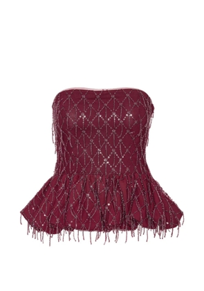 ROTATE BIRGER CHRISTENSEN sequins bubble top dark red