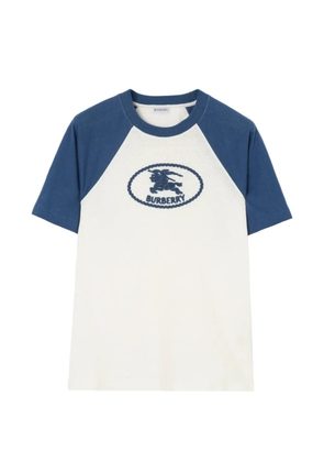 Burberry logo-embroidered raglan-sleeves T-shirt - Neutrals